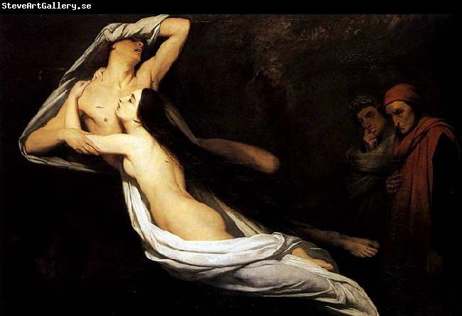 Ary Scheffer The Ghosts of Paolo and Francesca Appear to Dante and Virgil